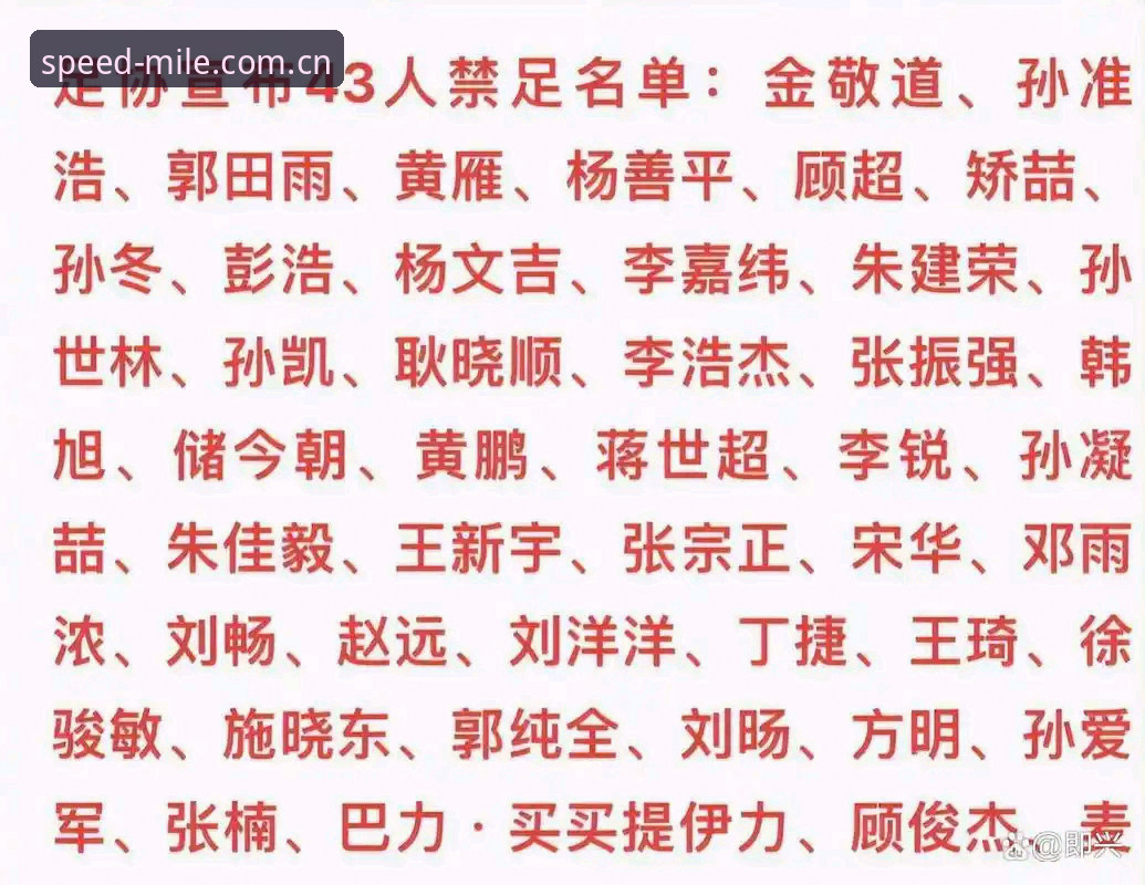 中国足协第三批禁足名单详解：17人被终身禁止从事足球活动